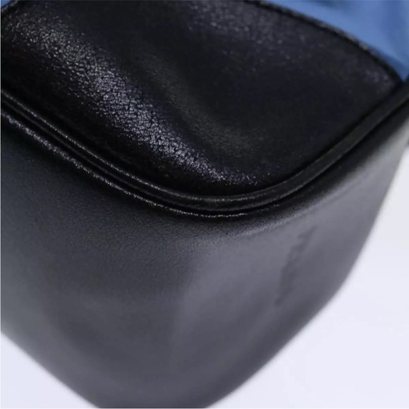 PRADA Shoulder Bag in Blue Nylon with Black Leather Authentic - Picture 11 of 16